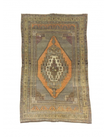 Vintage Decorative Turkish Anatolian Rug