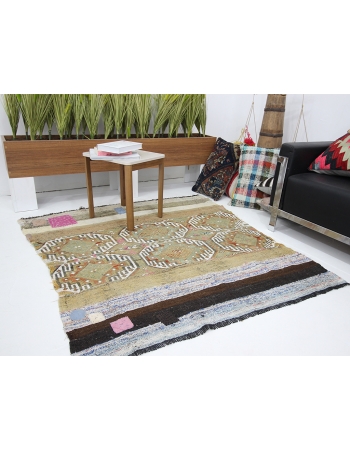 Decorative Vintage Turkish Kilim Rug