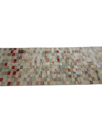 Vintage Washed Out Deco Runner Rug