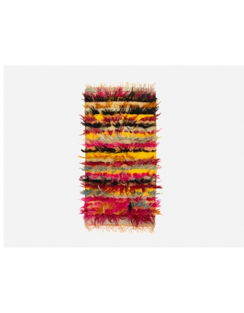 Vintage Colorful Turkish Tulu Rug
