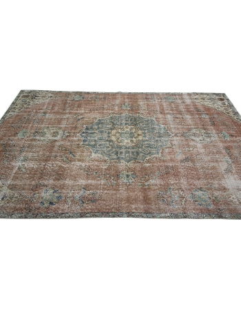 Vintage Distressed Turkish Oushak Rug