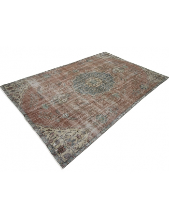 Vintage Distressed Turkish Oushak Rug