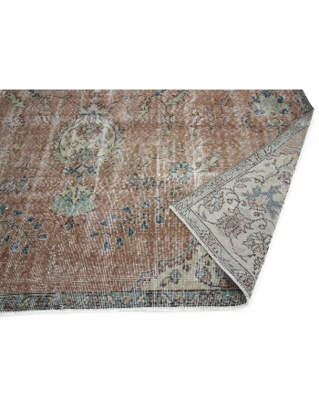 Vintage Distressed Turkish Oushak Rug