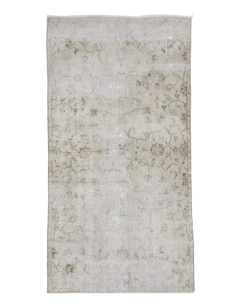 Distressed Vintage Turkish Floral Rug