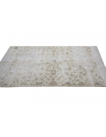 Distressed Vintage Turkish Floral Rug