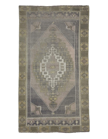 Worn Vintage Decorative Turkish Area Rug