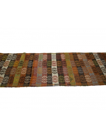 Vintage Long Embroidered Turkish Kilim Runner