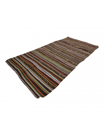 Striped Vintage Turkish Kilim Rug