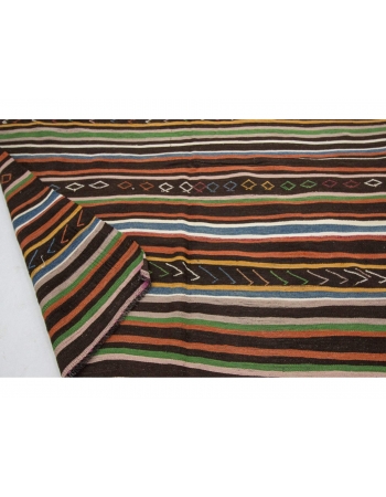 Striped Vintage Turkish Kilim Rug