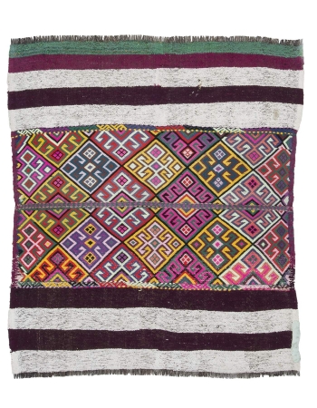 Colorful Vintage Decorative Kilim Rug