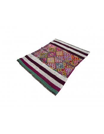 Colorful Vintage Decorative Kilim Rug