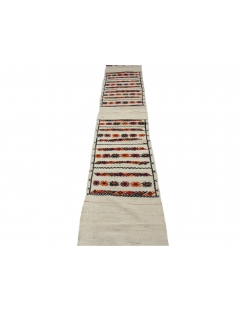 Narrow Long Vintage Kilim Runner Rug