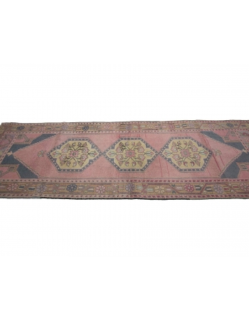 Washed Out Vintage Turkish Runner Rug