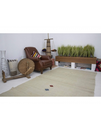 Vintage Plain Modern Turkish Kilim Rug