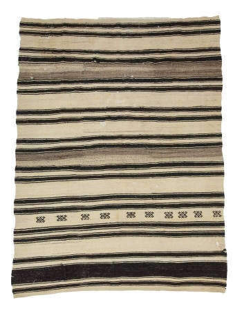 Striped Vintage Turkish Kelim Rug