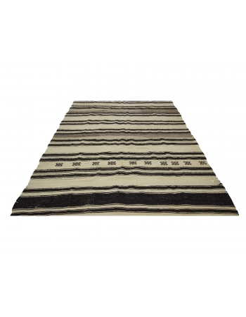 Striped Vintage Turkish Kelim Rug