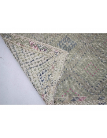 Vintage Washed Out Embroidered Kilim Rug