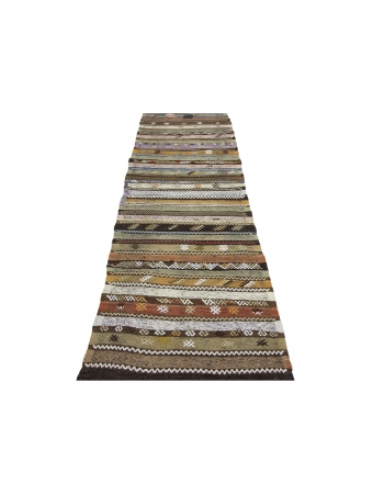 Striped Vintage Decorative Turkish Kilim Runner