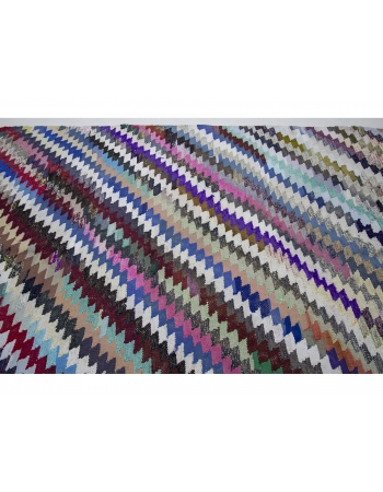 Colorful Vintage Unique Cotton Kilim Rug