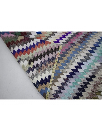 Colorful Vintage Unique Cotton Kilim Rug