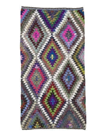 Colorful Vintage Turkish Kilim Rug