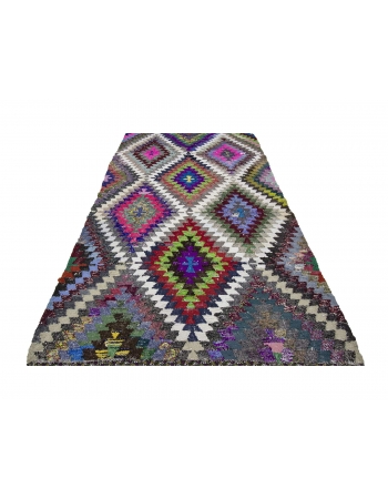 Colorful Vintage Turkish Kilim Rug