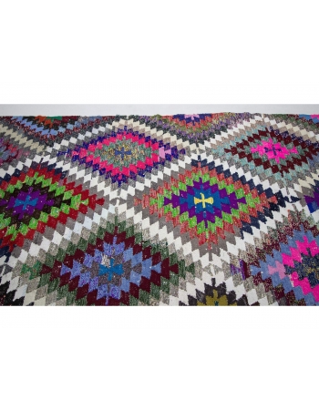 Colorful Vintage Turkish Kilim Rug