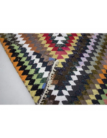 Vintage Colorful Turkish Cotton Kilim Rug