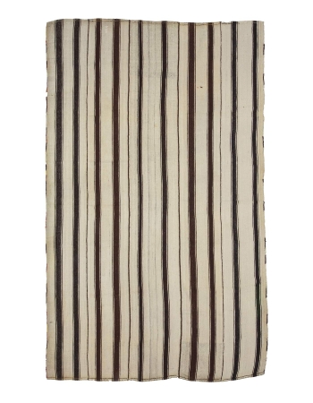 Vintage Vertical Striped Wool Kilim Rug