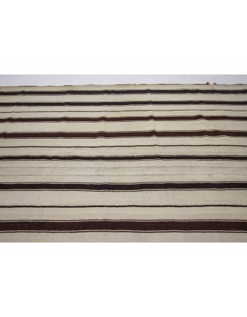 Vintage Vertical Striped Wool Kilim Rug