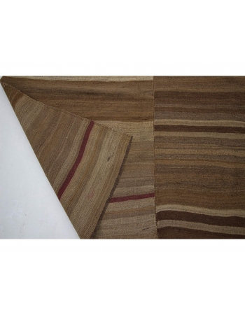 Brown Vintage Natural Wool Kilim Rug