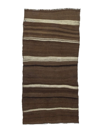 Brown Vintage Striped Kilim Rug