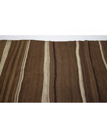 Brown Vintage Striped Kilim Rug