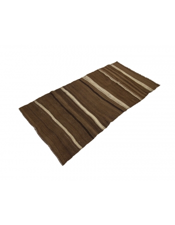 Brown Vintage Striped Kilim Rug