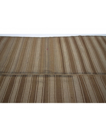 Natural Brown Vintage Turkish Kilim Rug