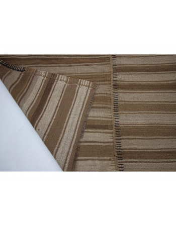 Natural Brown Vintage Turkish Kilim Rug