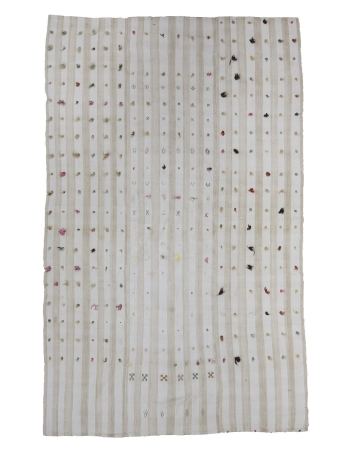 Vintage Striped Turkish Cotton Kilim Rug