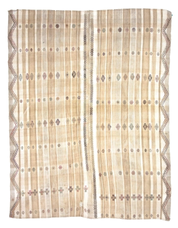 Vintage Modern Turkish Cotton Kilim Rug