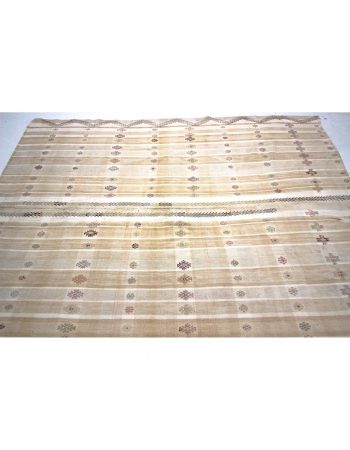 Vintage Modern Turkish Cotton Kilim Rug