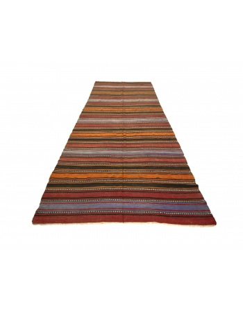 Striped Vintage Turkish Kilim Rug