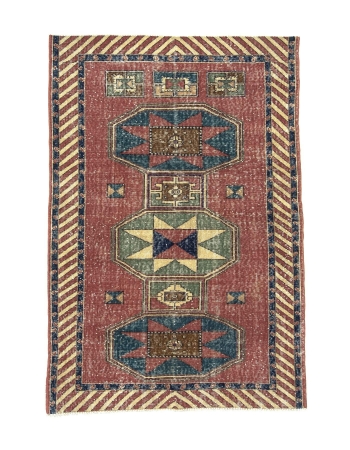 Vintage Unique Turkish Art Deco Rug