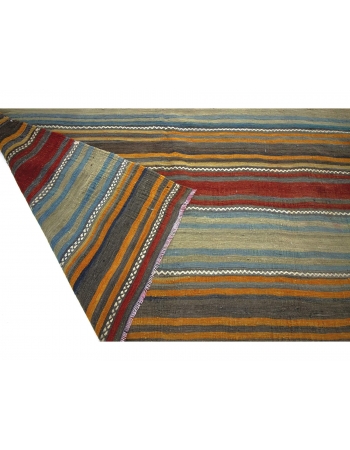 Vintage Striped Turkish Kilim Rug