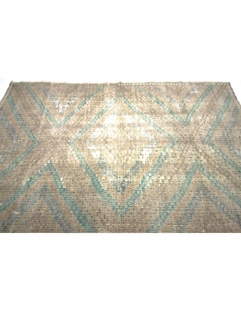 Embroidered Washed Out Vintage Cotton Kilim