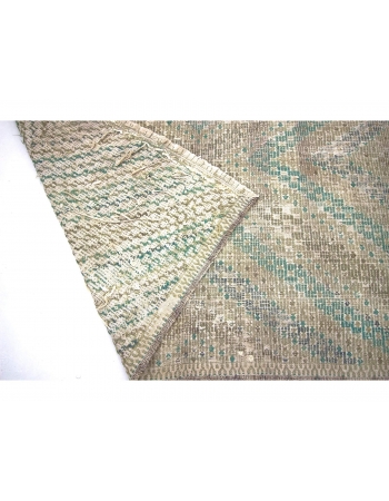 Embroidered Washed Out Vintage Cotton Kilim