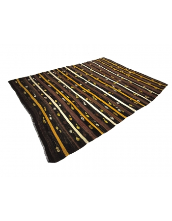 Striped Vintage Goat Hair Kilim Rug