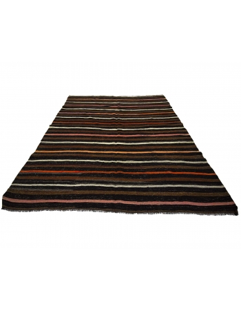 Striped Vintage Goat Hair Kilim Rug