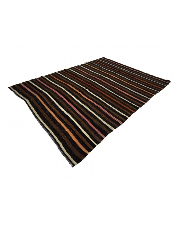 Striped Vintage Goat Hair Kilim Rug