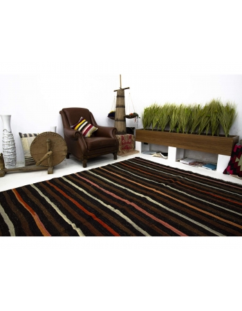 Striped Vintage Goat Hair Kilim Rug