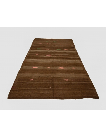 Brown Vintage Decorative Kilim Rug