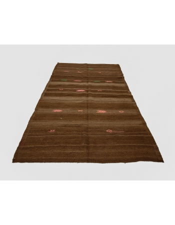 Brown Vintage Decorative Kilim Rug